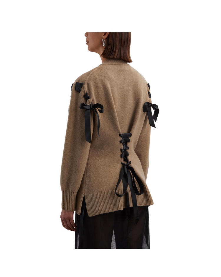 Sculpted Ribbon Corset Cardigan