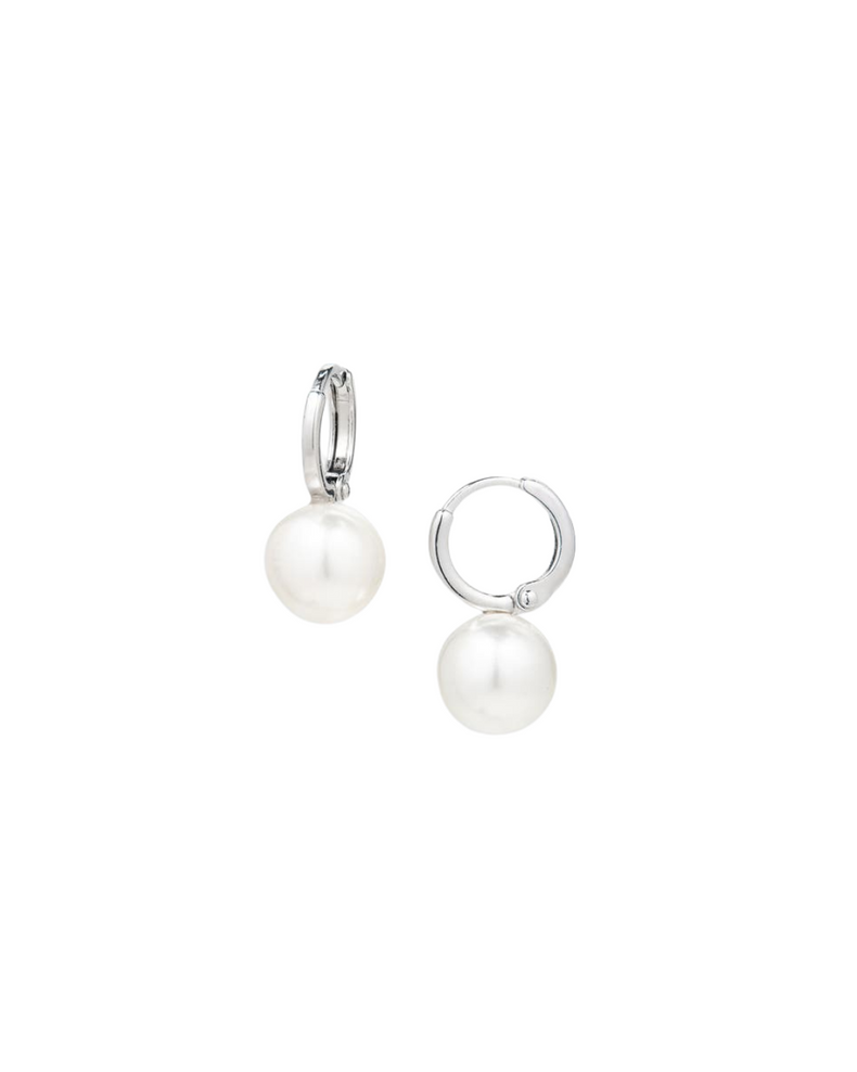 Small Pearl Hoop Earrings