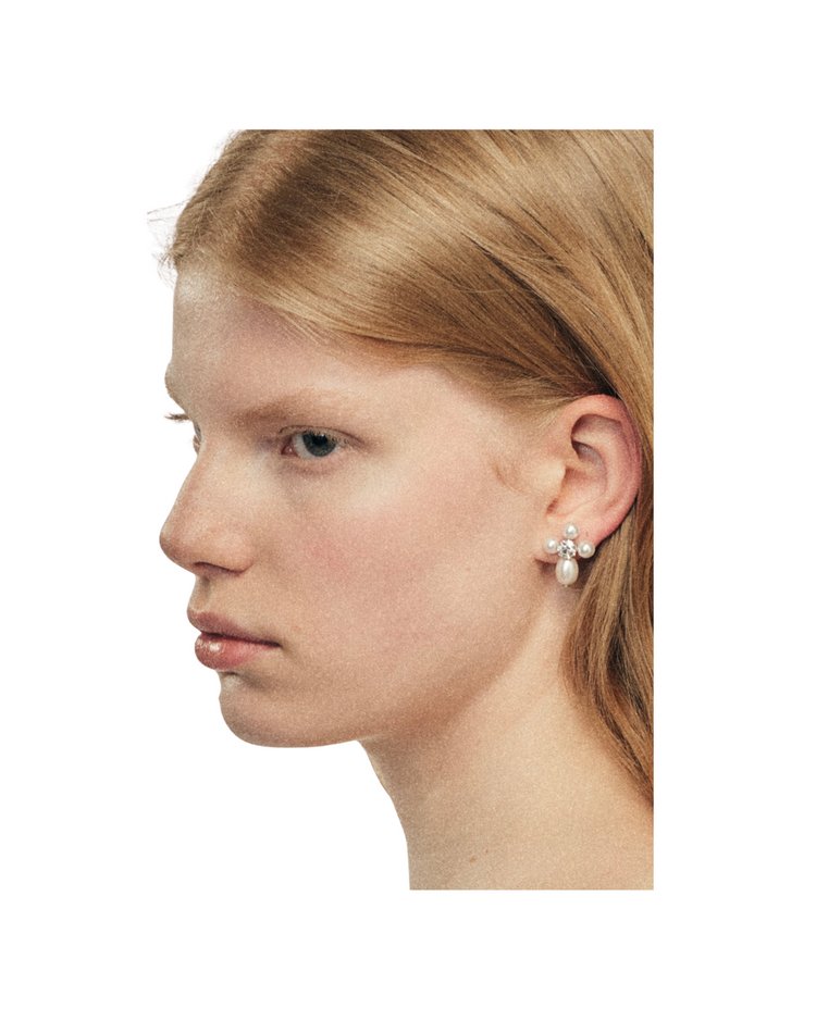 Pebble Pearl & Crystal Earrings