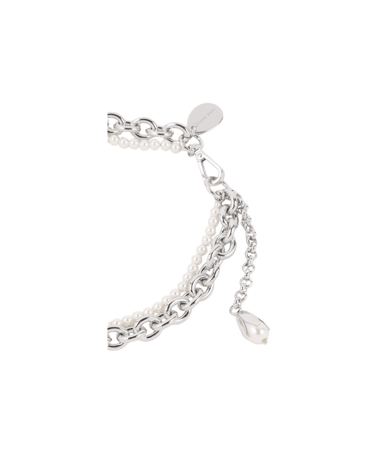 Pearl & Chain Choker Necklace