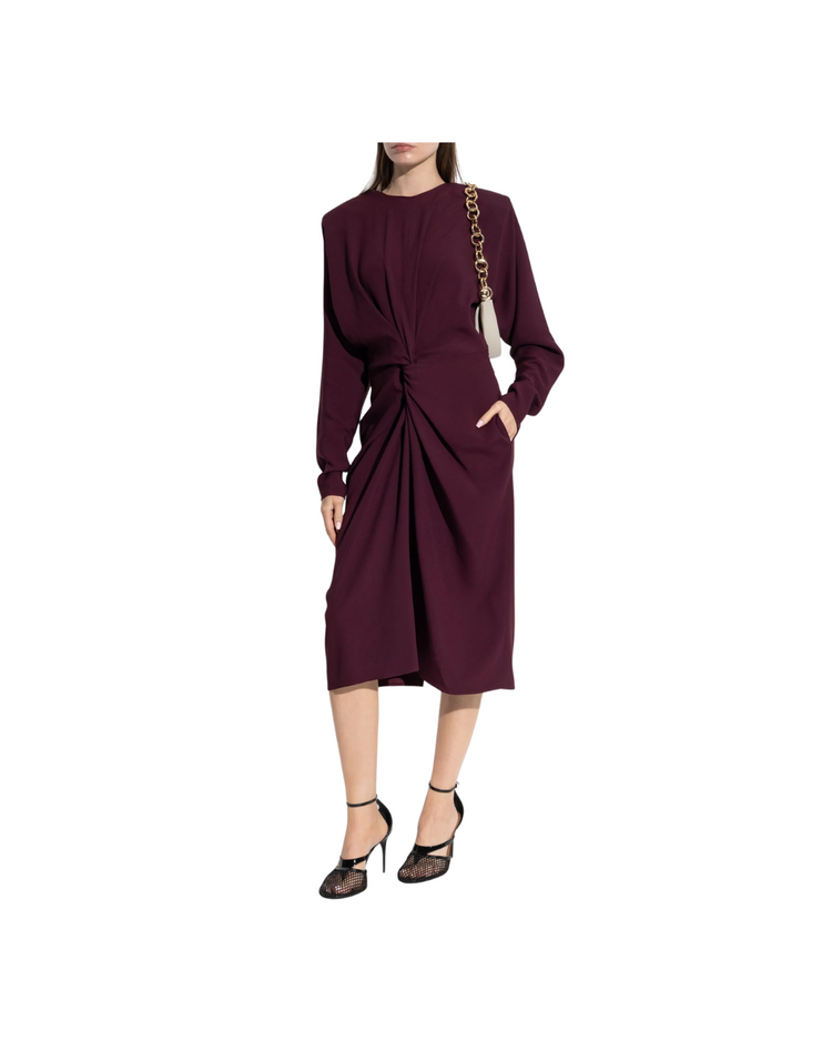 Satin Twist Midi Dress