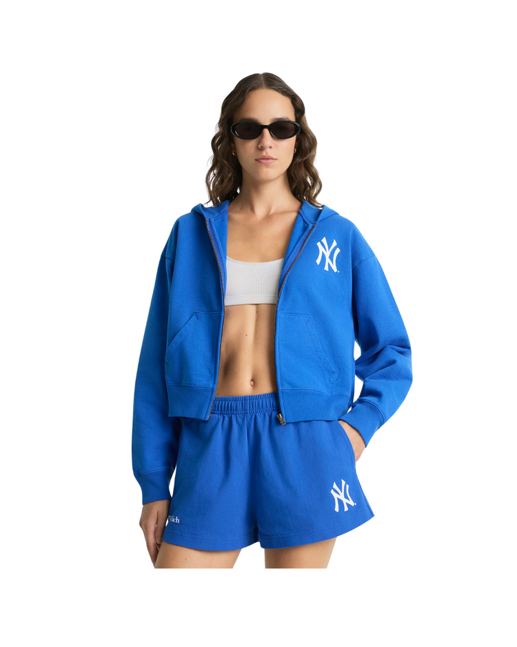 Yankees Serif Cropped Zip Hoodie