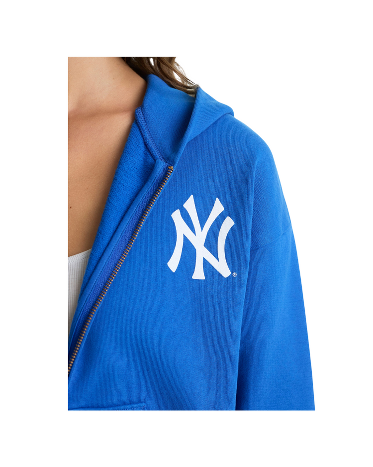 Yankees Serif Cropped Zip Hoodie