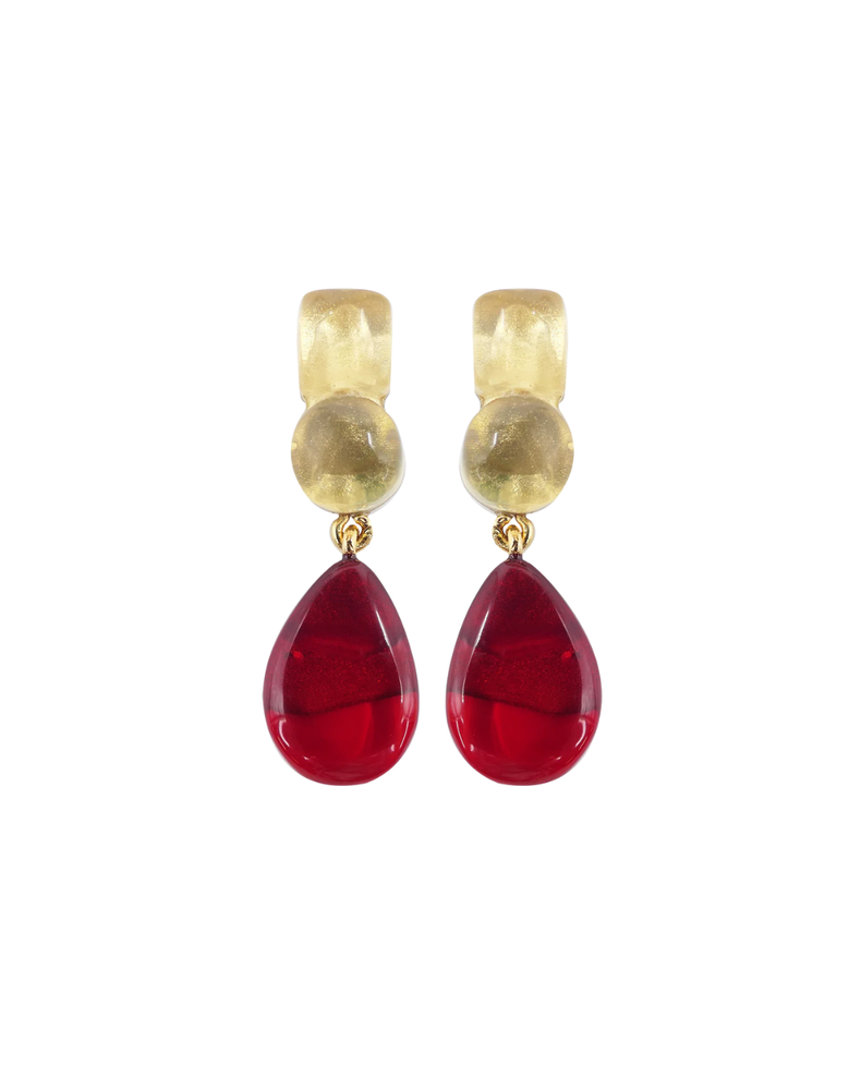 Clip Earrings Iona Red