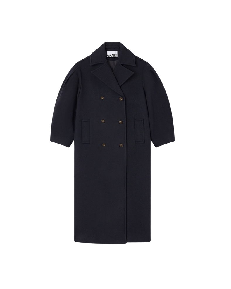 Wool Oversized Long Peacoat
