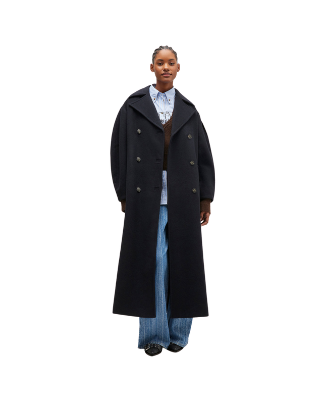 Wool Oversized Long Peacoat