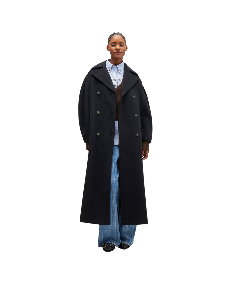 Wool Oversized Long Peacoat