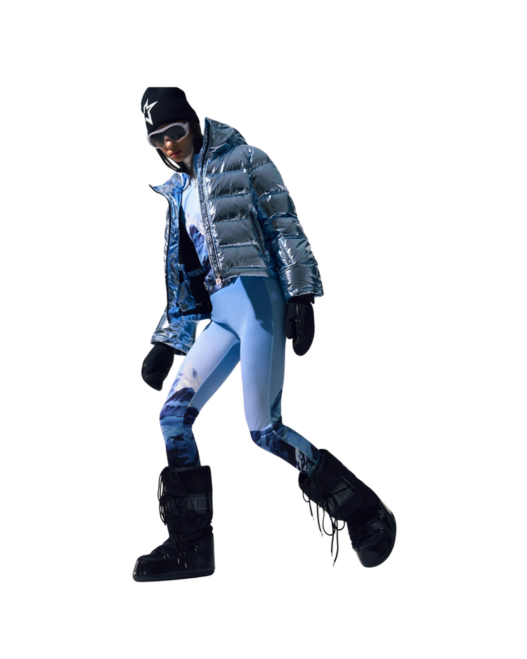 Metallic Polar Flare Down Jacket