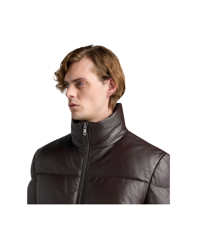 Puffer Jacket in Leather