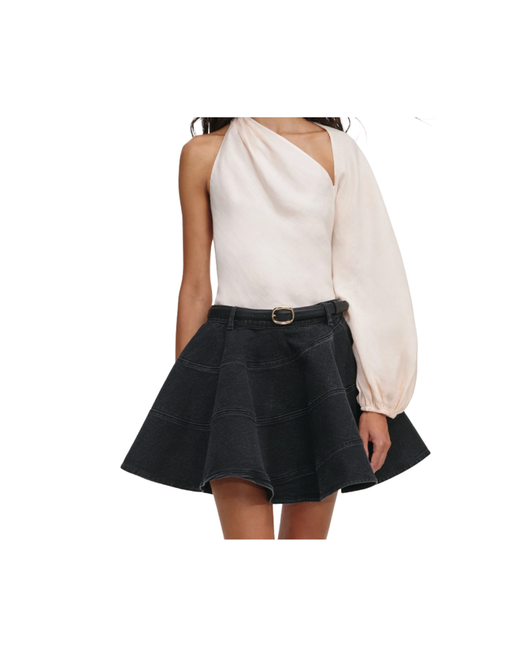 Cream Draped Sleeve Top