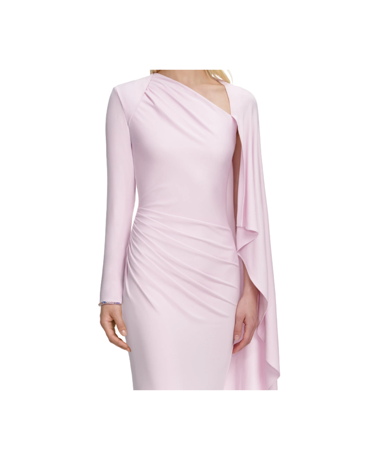 Pink Jersey Drape Maxi Dress