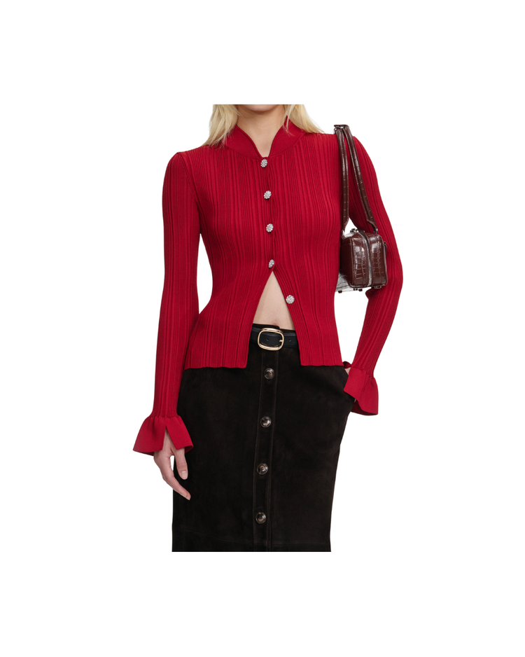 Red Viscose Cardigan