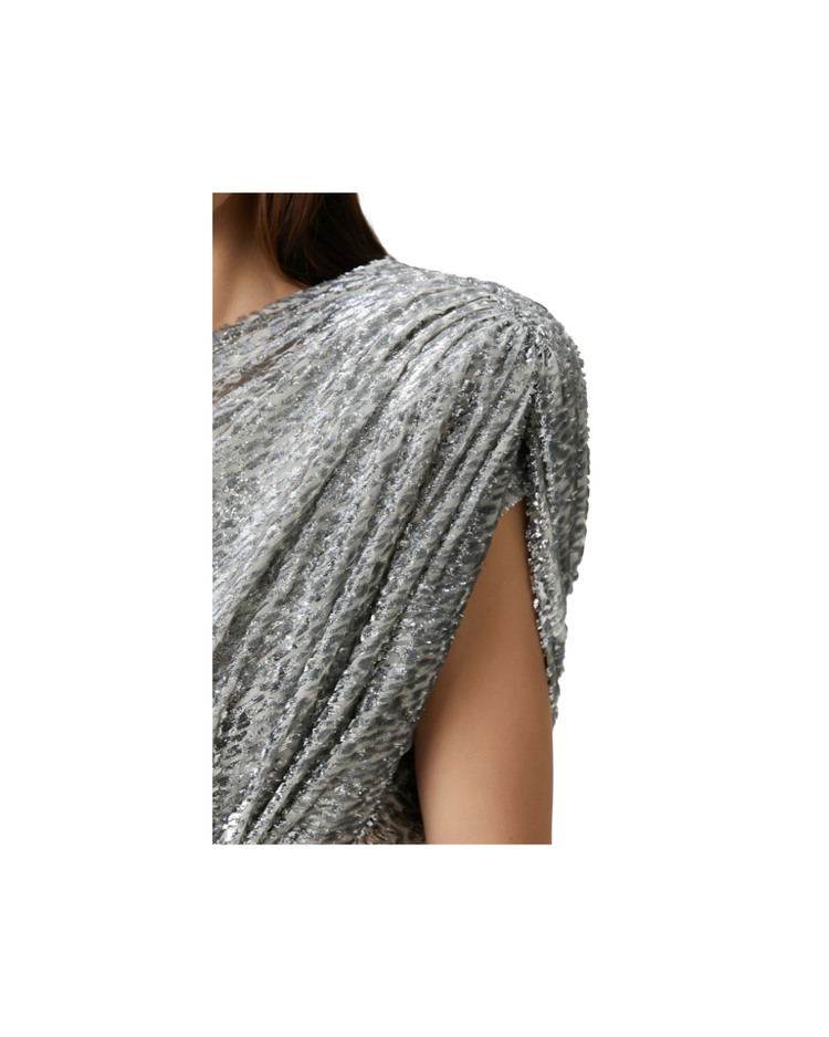 One Shoulder Fil Coupe Dress