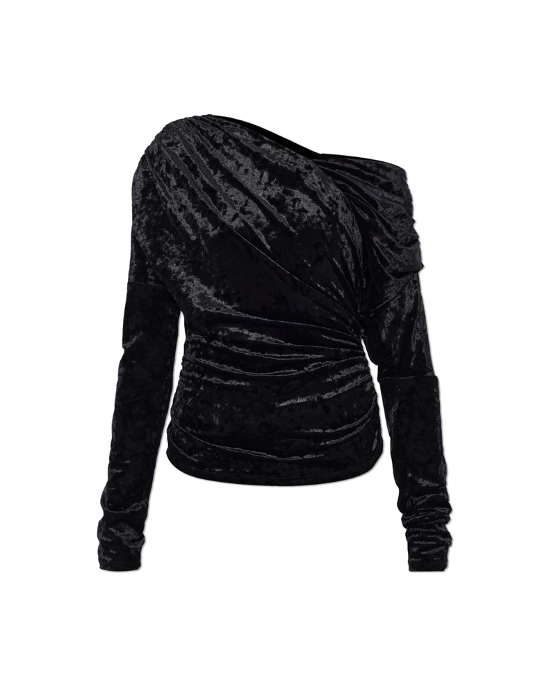 Velour Jersey Ruched Blouse