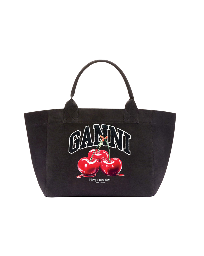 Black Medium Cherry Tote