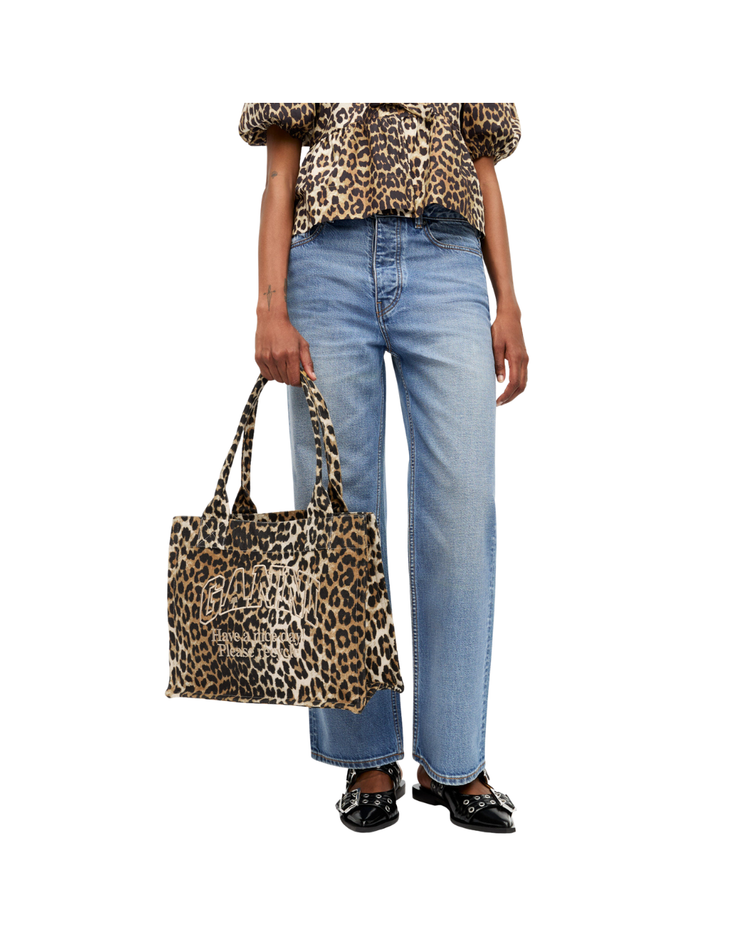 Leopard Large Canvas Tote Bag