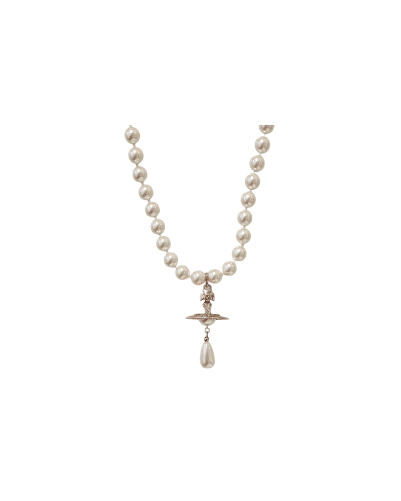 One Row Pearl Drop Choker