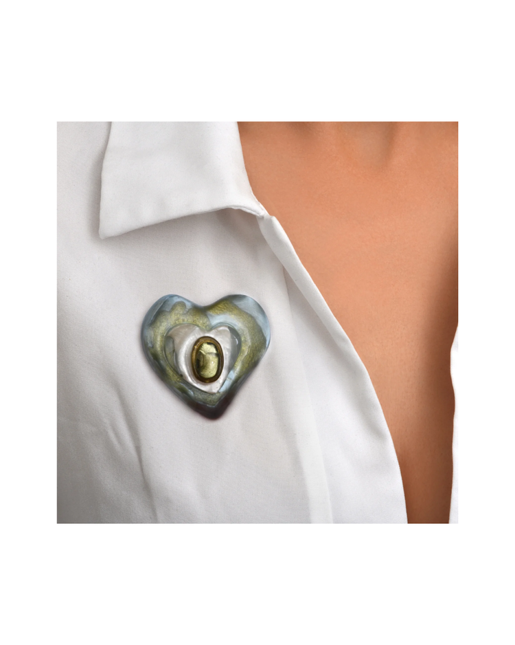 Claudia Brooch Rosewood