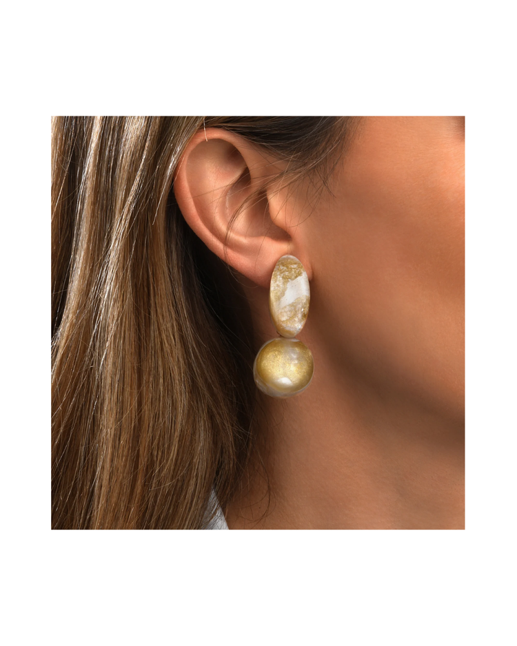 Clementina Clip Earrings Rosewood