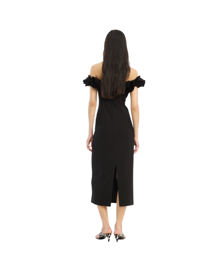 Crepe Midi Flower Dress