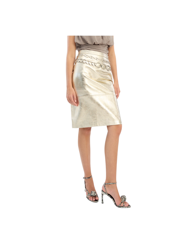 Leather Midi Pencil Skirt