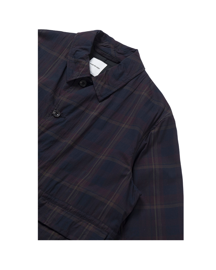 Organic Cotton Madras Pigment CT Short Coverall Jacket