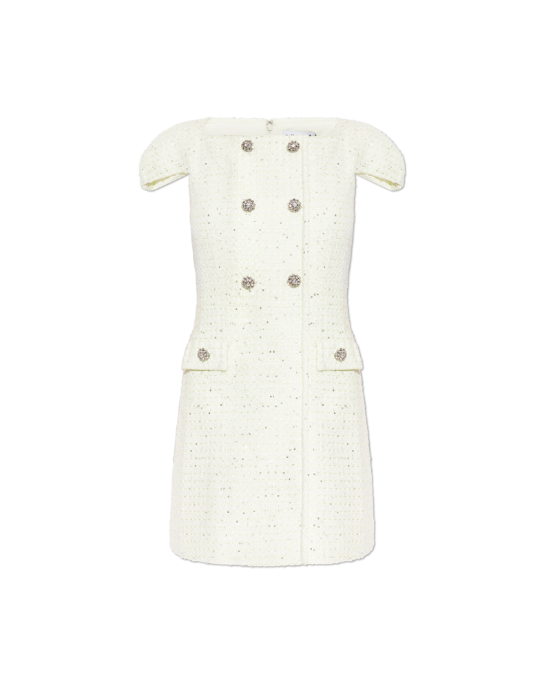 Lime Boucle Mini Dress
