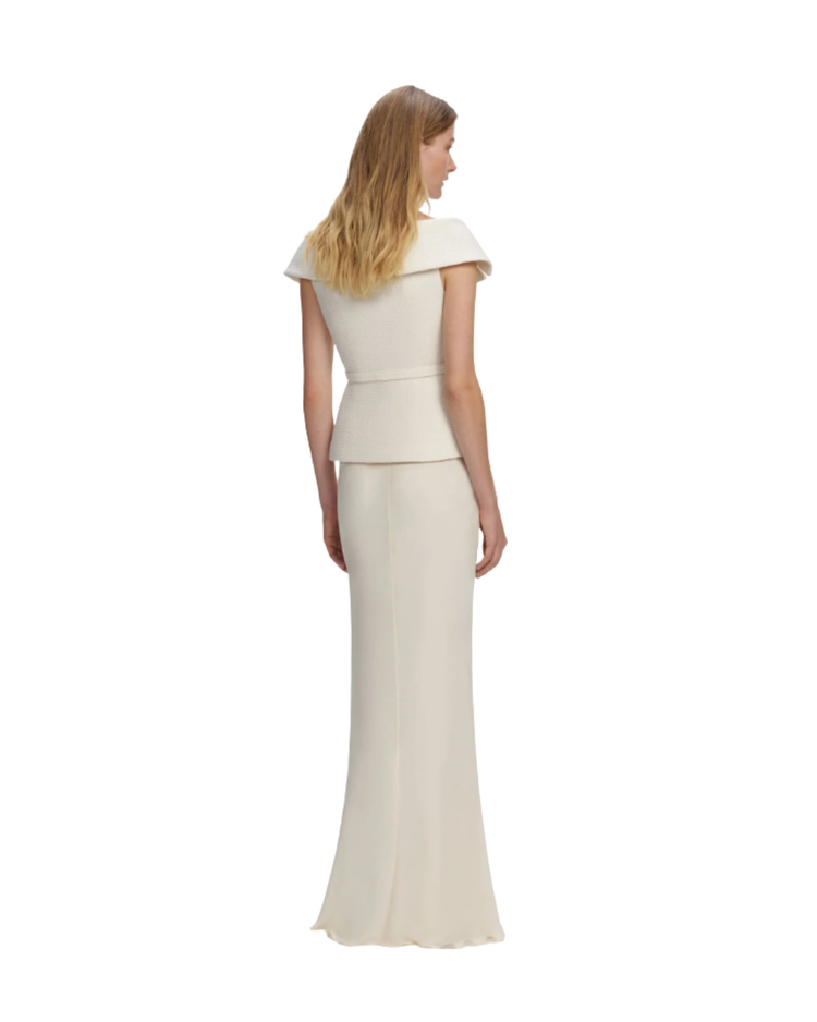 Cream Boucle Maxi Dress