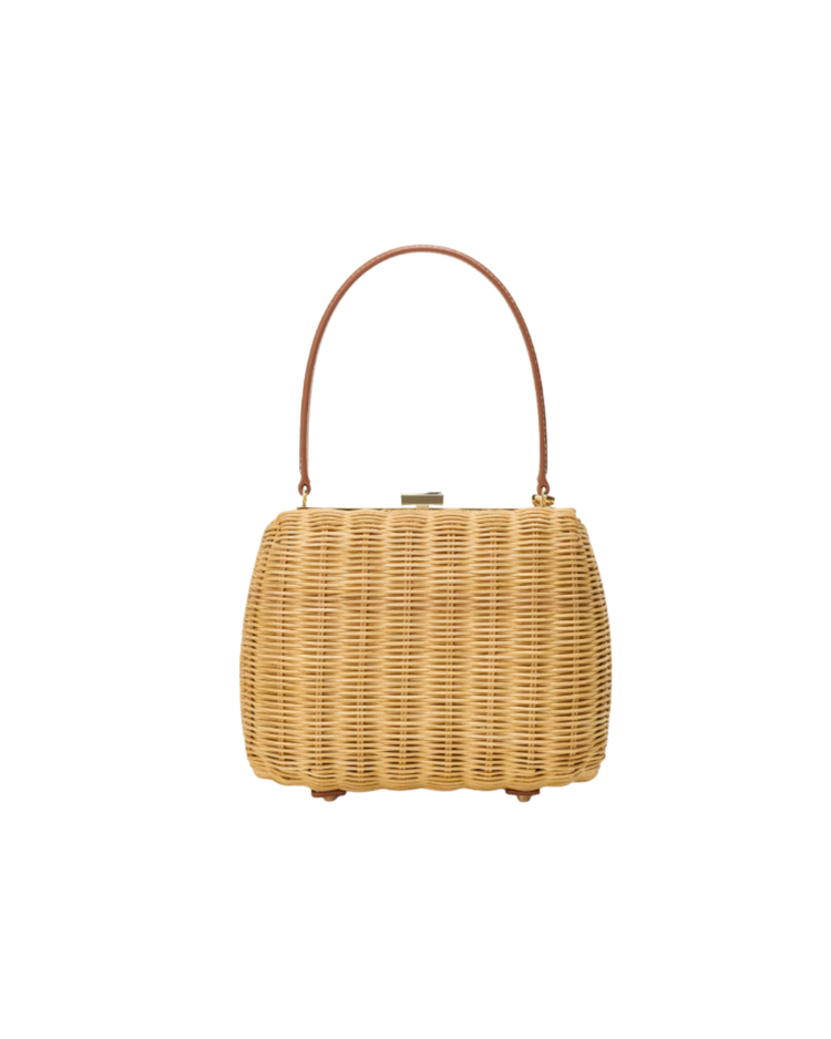 Rattan Cherry Charm Mini Bag