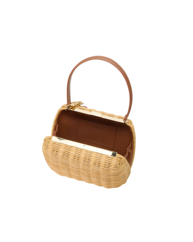 Rattan Cherry Charm Mini Bag