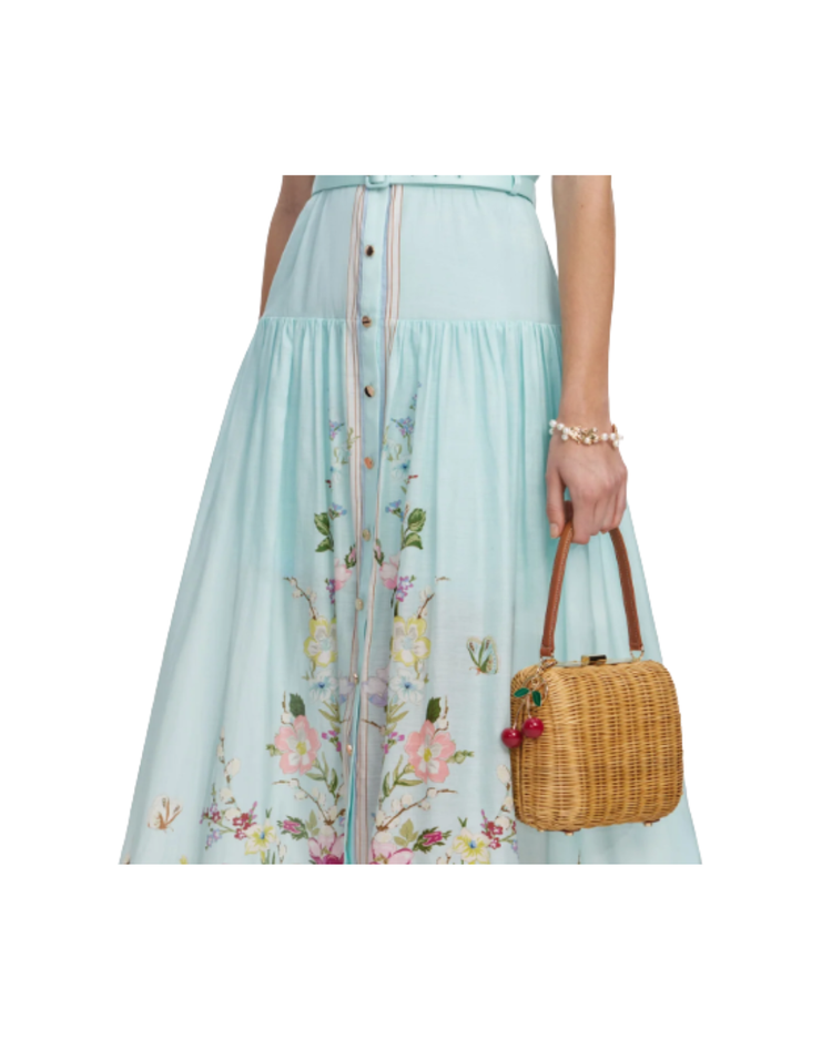 Rattan Cherry Charm Mini Bag