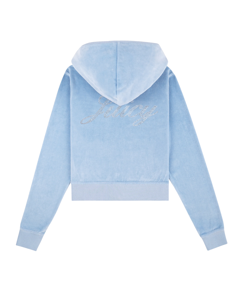 Juicy Script Velour Zip Hoodie