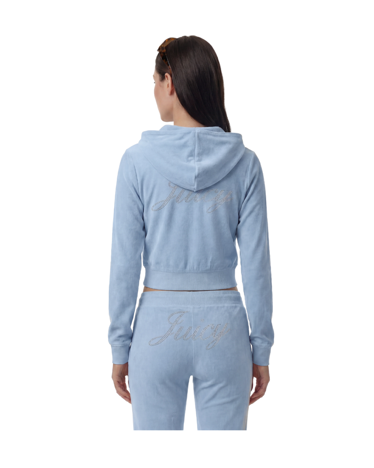 Juicy Script Velour Zip Hoodie