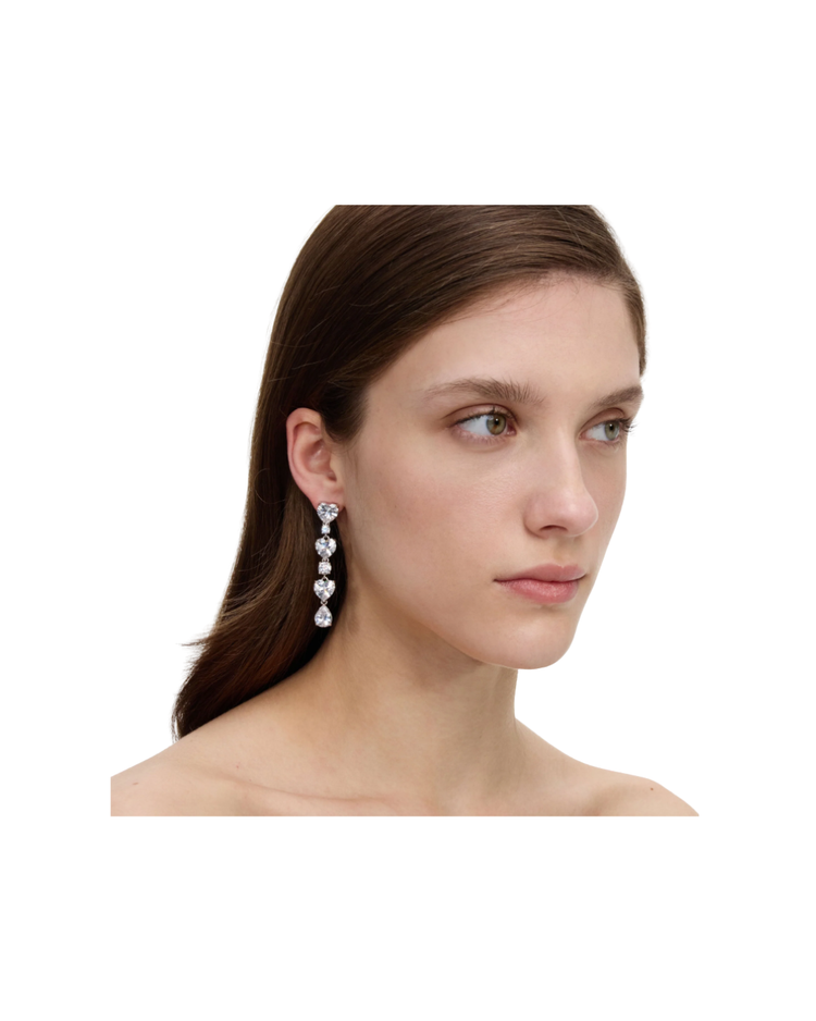 Crystal Heart Tiered Earrings