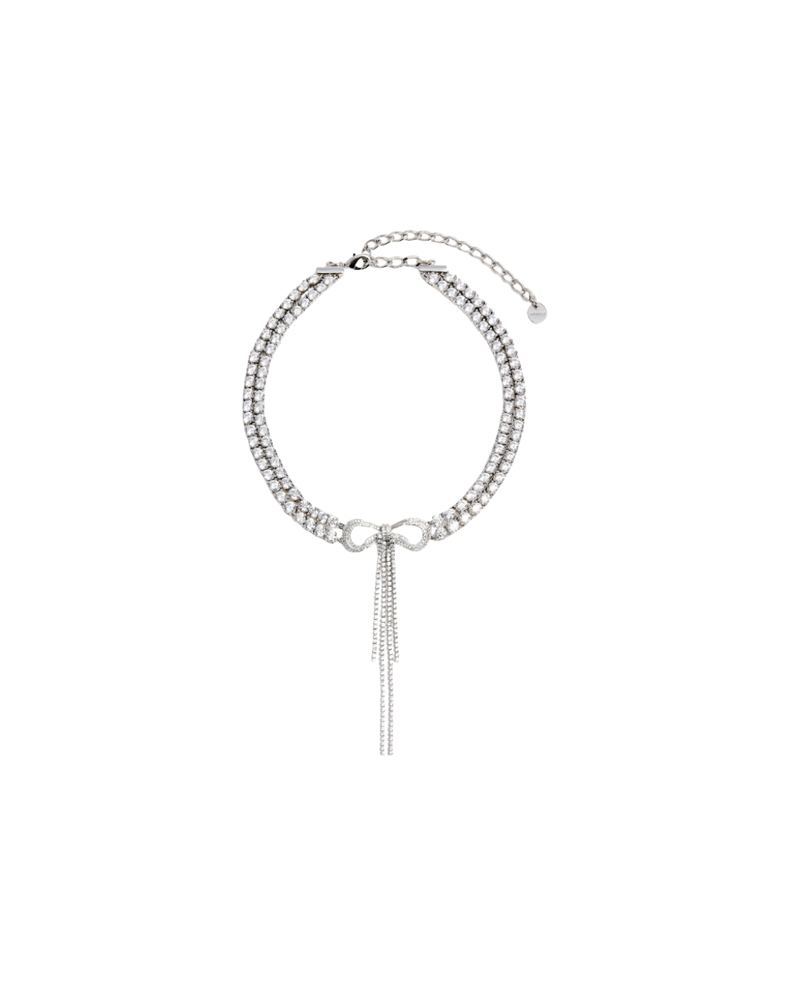 Double Crystal Bow Choker
