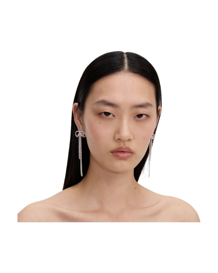 Double Crystal Bow Earrings