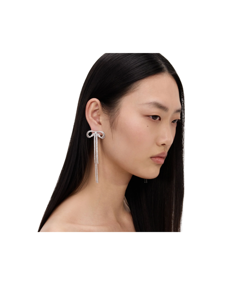 Double Crystal Bow Earrings