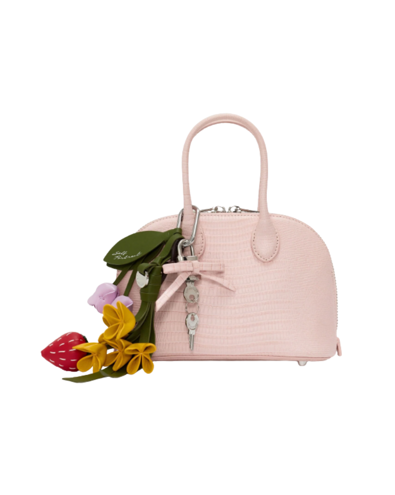 Embossed Leather Pink Mini Bag