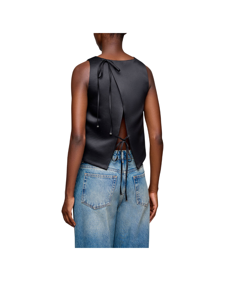 Top in Black Satin