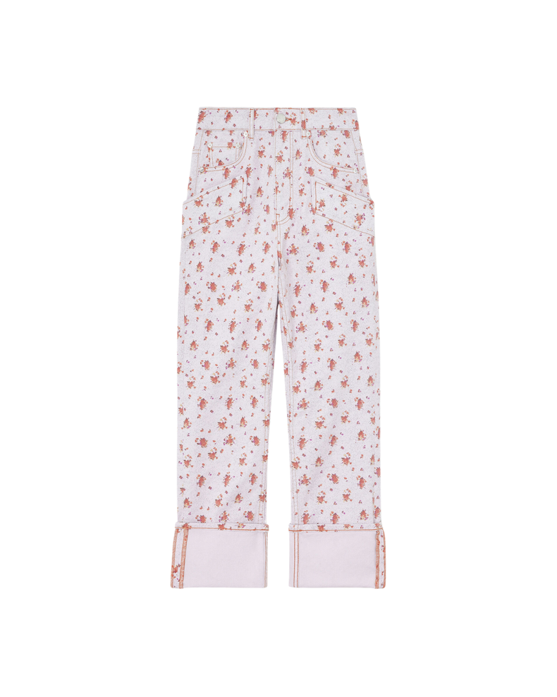 Capri Slim Jeans in Printed Denim