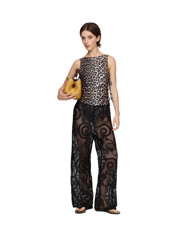 Trousers in Black Net