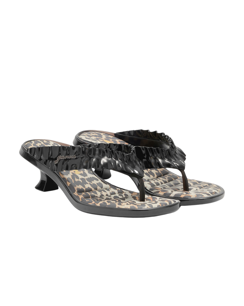 Melissa Thong Kitten Heel in Leopard