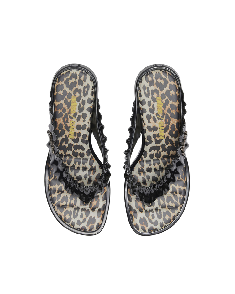 Melissa Thong Kitten Heel in Leopard