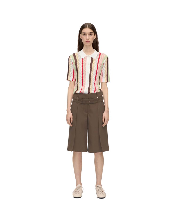 Belted Tailored Bermuda