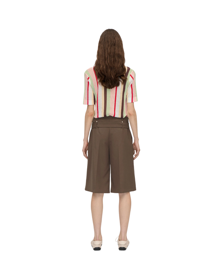 Belted Tailored Bermuda
