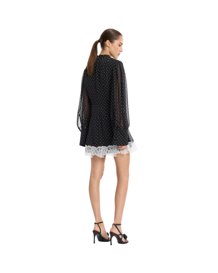 Minidress Ls Lace Detail