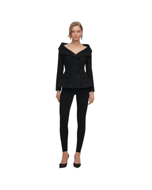 Black Metallic Boucle Jacket