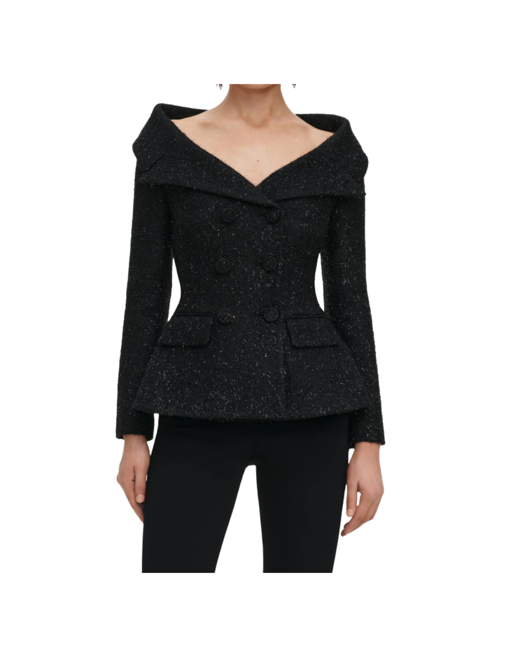 Black Metallic Boucle Jacket