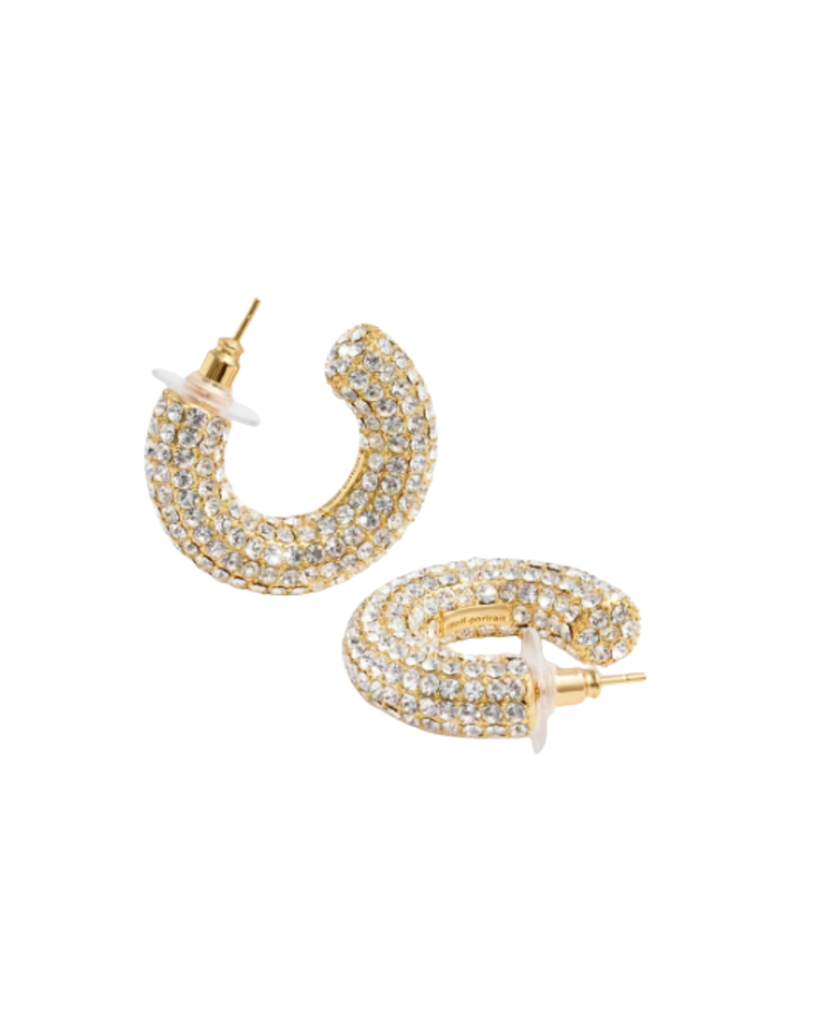 Gold Crystal Hoop Earring