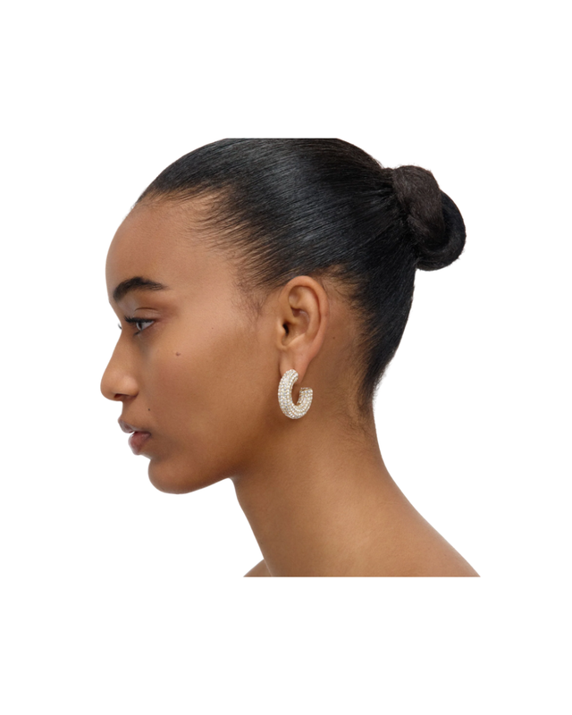 Gold Crystal Hoop Earring